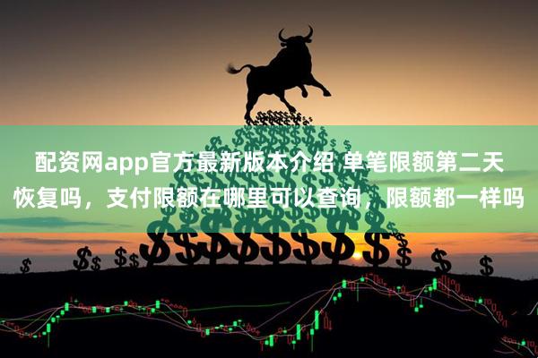 配资网app官方最新版本介绍 单笔限额第二天恢复吗，支付限额在哪里可以查询，限额都一样吗